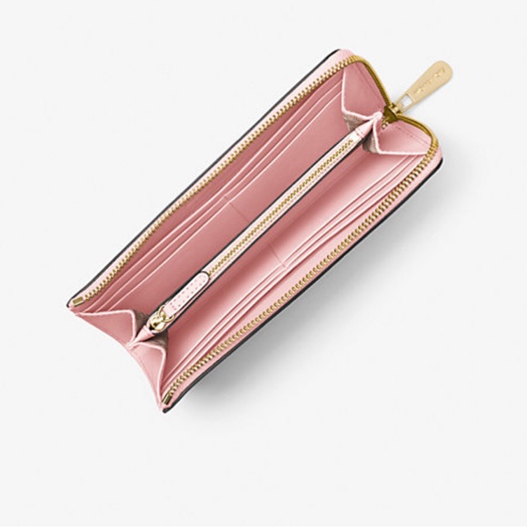 Jet Set Travel Large Saffiano Leather Quarter-Zip Wallet - Picture 2 of 4